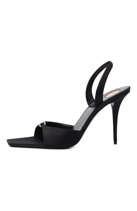 Текстильные босоножки Daisy 95 Saint Laurent 844411/9QNB0 Чёрный  844411/9QNB0 Фото 4