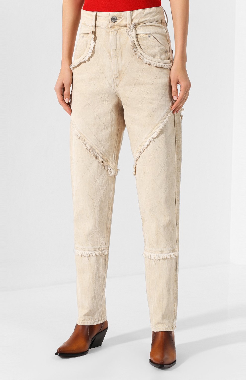 Джинсы ISABEL MARANT бежевого цвета по цене 29550 руб., арт. PA1468-19H022I/D0RSYS, фото 3 Джинсы ISABEL MARANT, арт. PA1468-19H022I/D0RSYS, фото 3