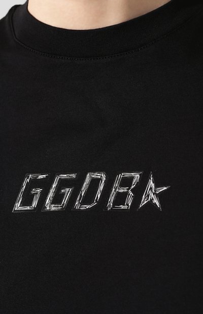 Хлопковая футболка GOLDEN GOOSE DELUXE BRAND черного цвета по цене 12850 руб., арт. G35WP024.A2, фото 5 Хлопковая футболка GOLDEN GOOSE DELUXE BRAND, арт. G35WP024.A2, фото 5