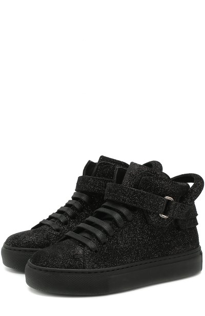 Высокие замшевые кеды на шнуровке с застежками велькро и глиттером BUSCEMI, арт. 118SK100LK990Q, фото 1