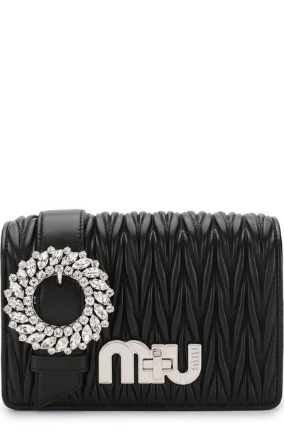 Сумка с брошью на цепочке MIU MIU, арт. 5BF068-N88-F0002-OJO, фото 1