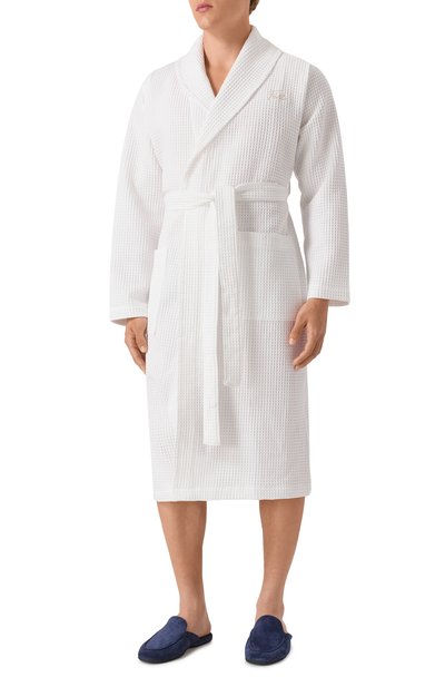 Хлопковый халат FRETTE белого цвета по цене 26400 руб., арт. FR6742 D2060 G02M/U, фото 3 Хлопковый халат FRETTE, арт. FR6742 D2060 G02M/U, фото 3