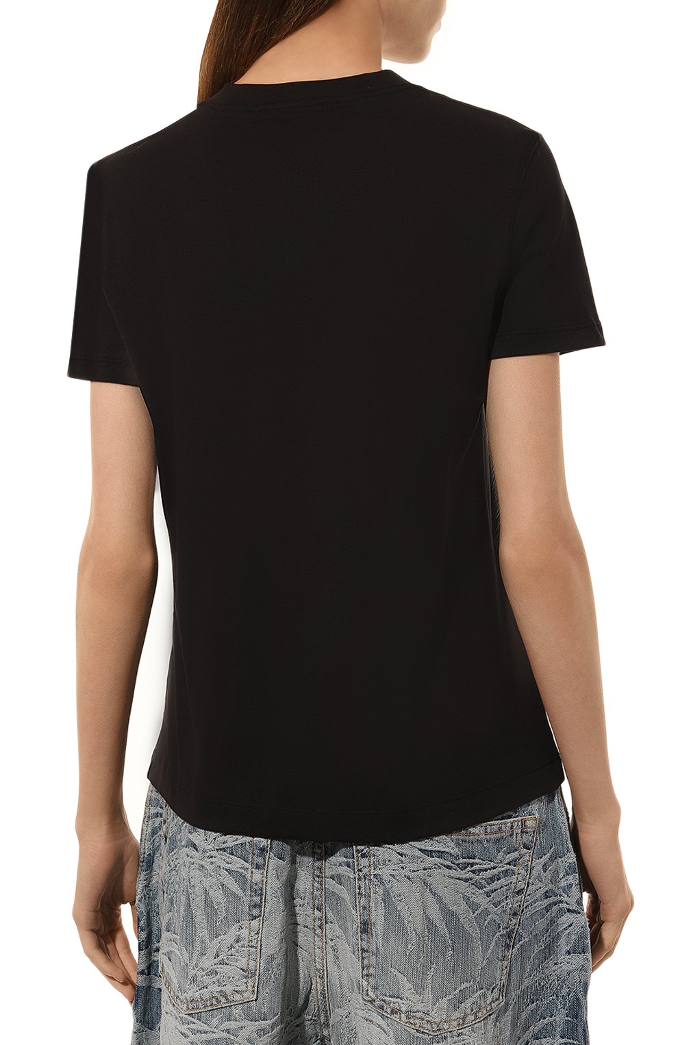 Хлопковая футболка VERSACE JEANS COUTURE черного цвета по цене 10750 руб., арт. 77HAHT01/CJ00T, фото 4 Хлопковая футболка VERSACE JEANS COUTURE, арт. 77HAHT01/CJ00T, фото 4