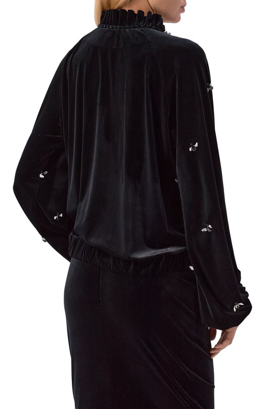 Бархатная блузка YANINA T-3049 Чёрный  T-3049 Фото 4