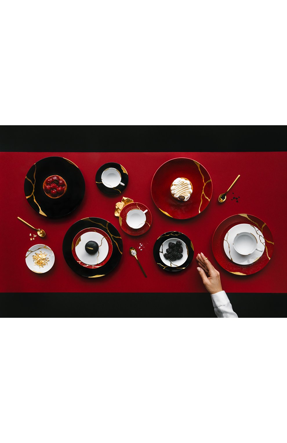 Набор из 4-х кофейных чашек с блюдцами kintsugi charbon BERNARDAUD, арт. 1976/22664, фото 4