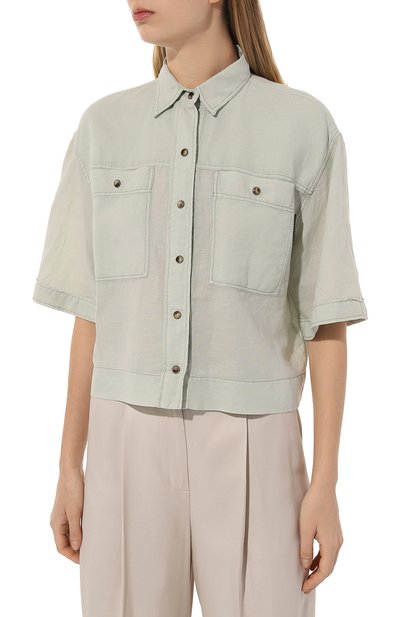 Рубашка изо льна и хлопка BRUNELLO CUCINELLI, арт. MD698B1304, фото 3