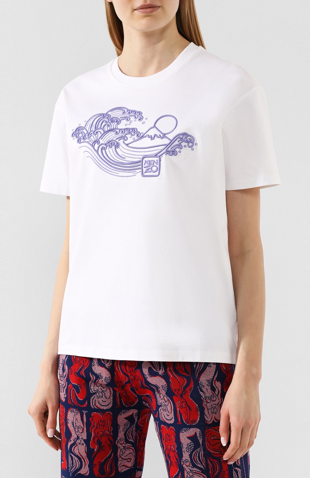Хлопковая футболка KENZO белого цвета по цене 17650 руб., арт. FA52TS956939, фото 3 Хлопковая футболка KENZO, арт. FA52TS956939, фото 3