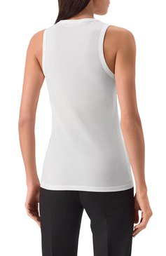 Женская хлопковая майка JIL SANDER белого цвета, арт. J40NL0114/J45031 | Фото 4 (Материал внешний: Хлопок; Длина (для топов): Стандартные; Стили: Минимализм; Рукава: На бретелях)