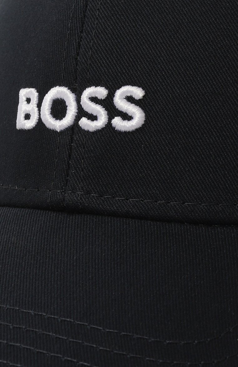Мужская хлопковая бейсболка BOSS темно-синего цвета, арт. 50495121 | Фото 4 (Нос: Не проставлено; Материал: Хлопок, Текстиль)