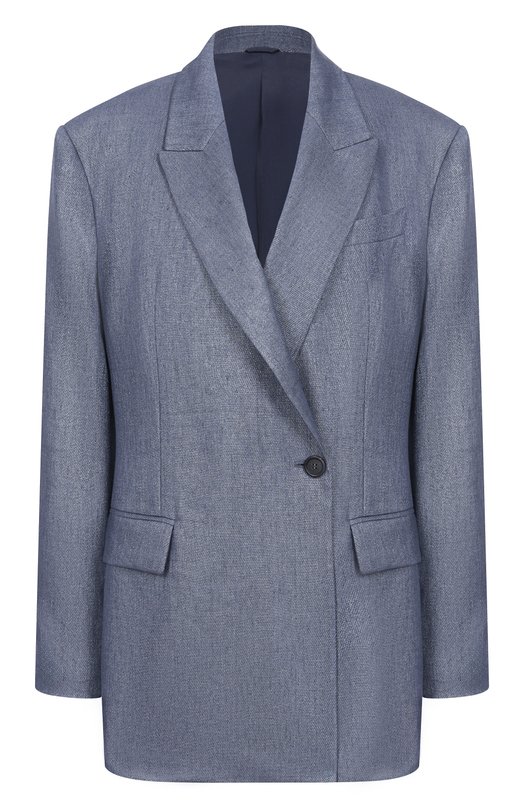 Жакет изо льна и шерсти Brunello Cucinelli MG5107265P Синий MG5107265P