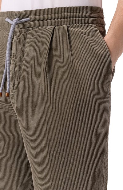 Вельветовые брюки BRUNELLO CUCINELLI хаки цвета по цене 143500 руб., арт. M280UE1710, фото 5 Вельветовые брюки BRUNELLO CUCINELLI, арт. M280UE1710, фото 5