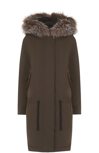 Пуховая парка с меховой отделкой MONCLER, арт. C2-093-49877-15-57136, фото 1