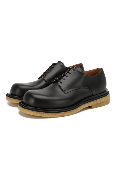 Кожаные дерби BOTTEGA VENETA черного цвета по цене 94700 руб., арт. 608745/VIFH0, фото 1 Кожаные дерби BOTTEGA VENETA, арт. 608745/VIFH0, фото 1