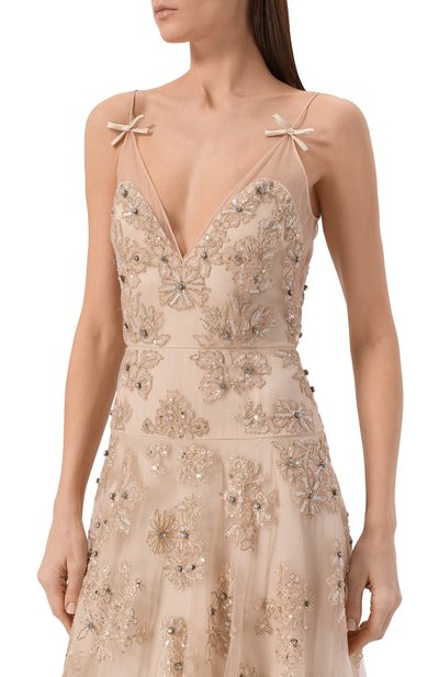 Платье с отделкой пайетками и стразами VALENTINO, арт. 8B3VDMK0/1ED, фото 4