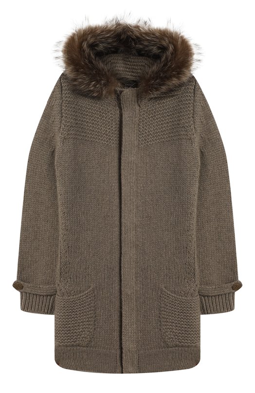 

Кардиган с меховой отделкой Loro Piana, Бежевый