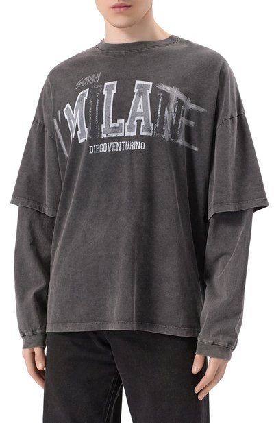 Хлопковый лонгслив DIEGO VENTURINO, арт. DVTS-MLCLATE, фото 3