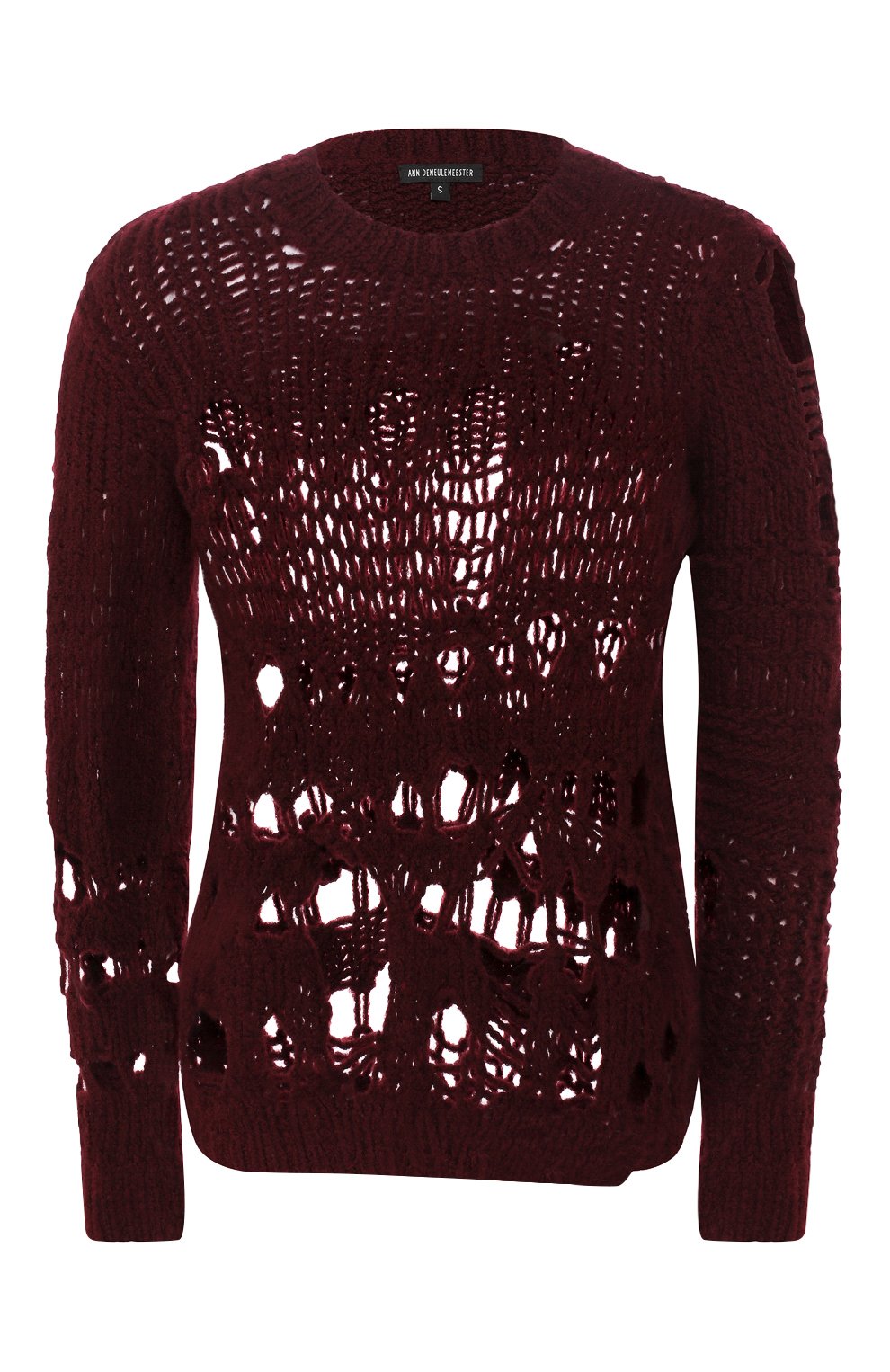 Шерстяной свитер ANN DEMEULEMEESTER бордового цвета по цене 156500 руб., арт. 1902-4018-P-258-037, фото 1 Шерстяной свитер ANN DEMEULEMEESTER, арт. 1902-4018-P-258-037, фото 1