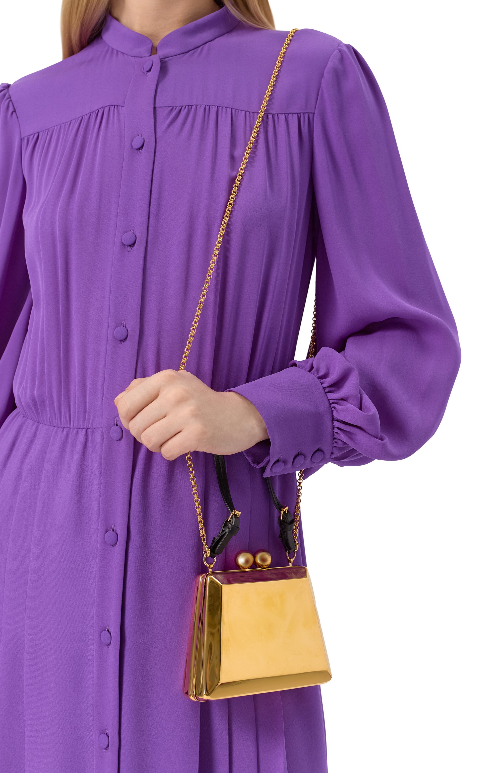 Клатч GIAMBATTISTA VALLI золотого цвета по цене 234500 руб., арт. 25SSXVVRBC02-M4MEG, фото 2 Клатч GIAMBATTISTA VALLI, арт. 25SSXVVRBC02-M4MEG, фото 2