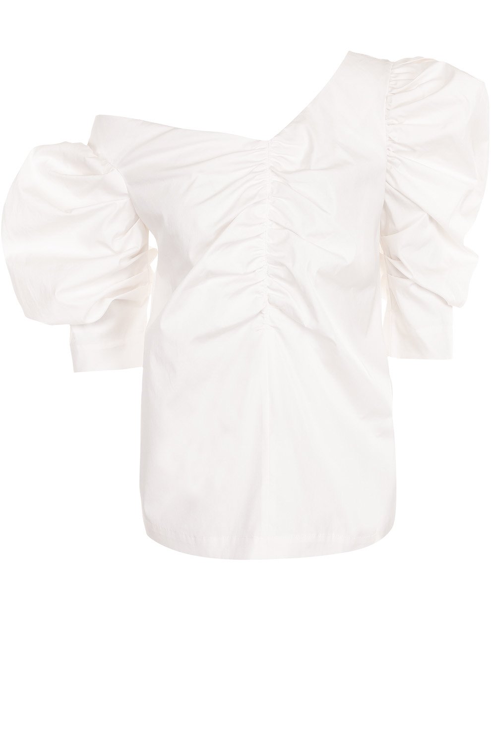 Хлопковый топ асимметричного кроя с драпировкой ISA ARFEN, арт. T005 AW17 WASHED C0TT0N P0PLIN, фото 1