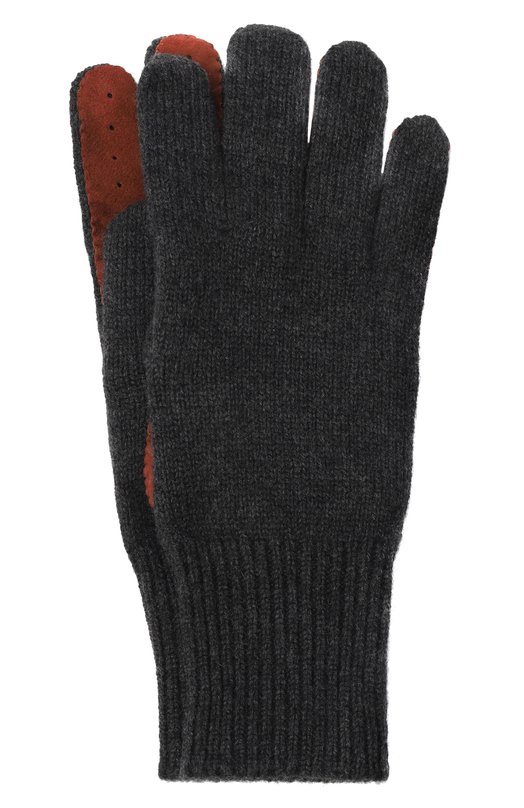 Комбинированные перчатки Brunello Cucinelli M2292118 Серый M2292118