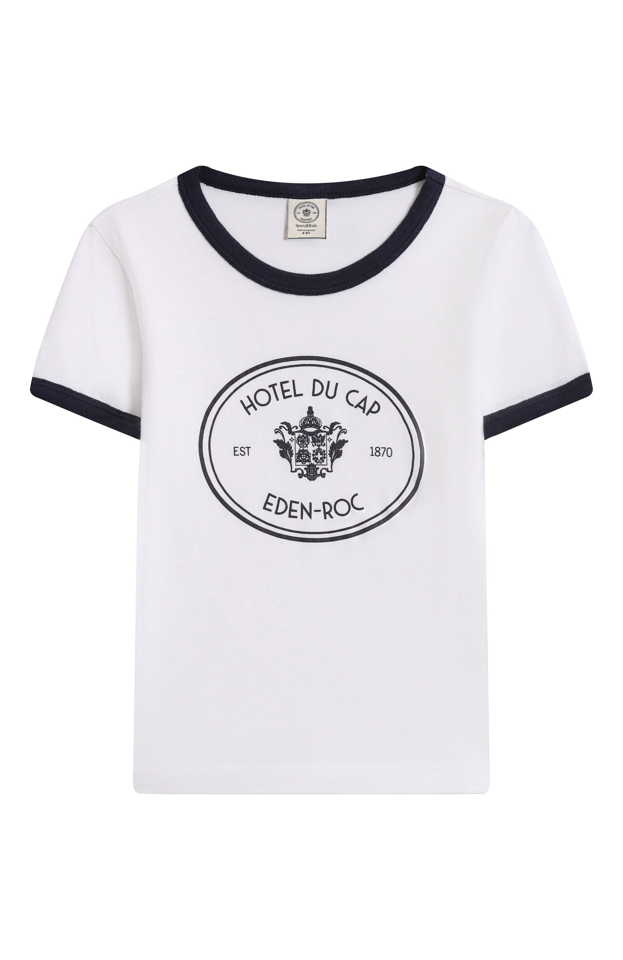 Хлопковая футболка SPORTY AND RICH белого цвета по цене 10900 руб., арт. T005660666WH50, фото 1 Хлопковая футболка SPORTY AND RICH, арт. T005660666WH50, фото 1