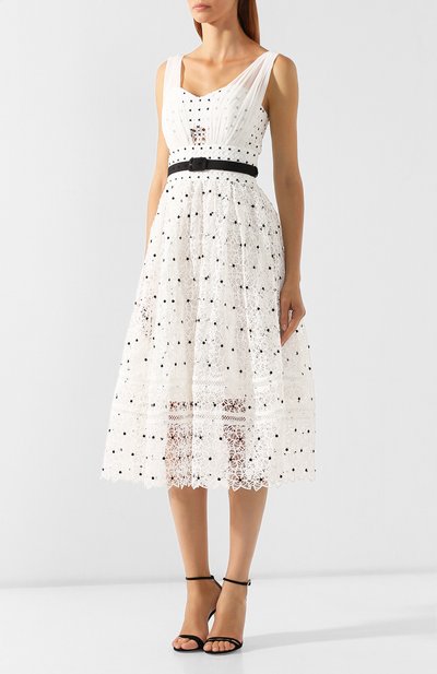 Платье-миди SELF-PORTRAIT белого цвета по цене 39150 руб., арт. SP22-024, фото 3 Платье-миди SELF-PORTRAIT, арт. SP22-024, фото 3