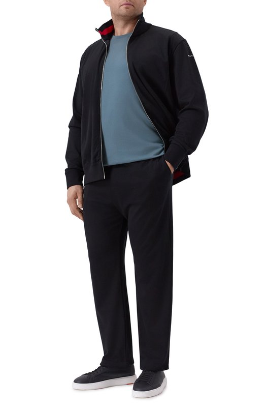 Хлопковая футболка Kiton UMK075304 Голубой  UMK075304 Фото 2