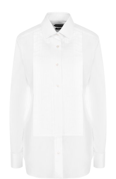 Приталенная хлопковая блуза с планкой TOM FORD, арт. CA3101-FAX341, фото 1