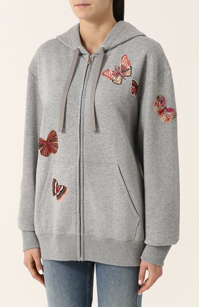 Хлопковый кардиган с капюшоном и отделкой в виде бабочек VALENTINO, арт. PB3MF03X/3PC, фото 3