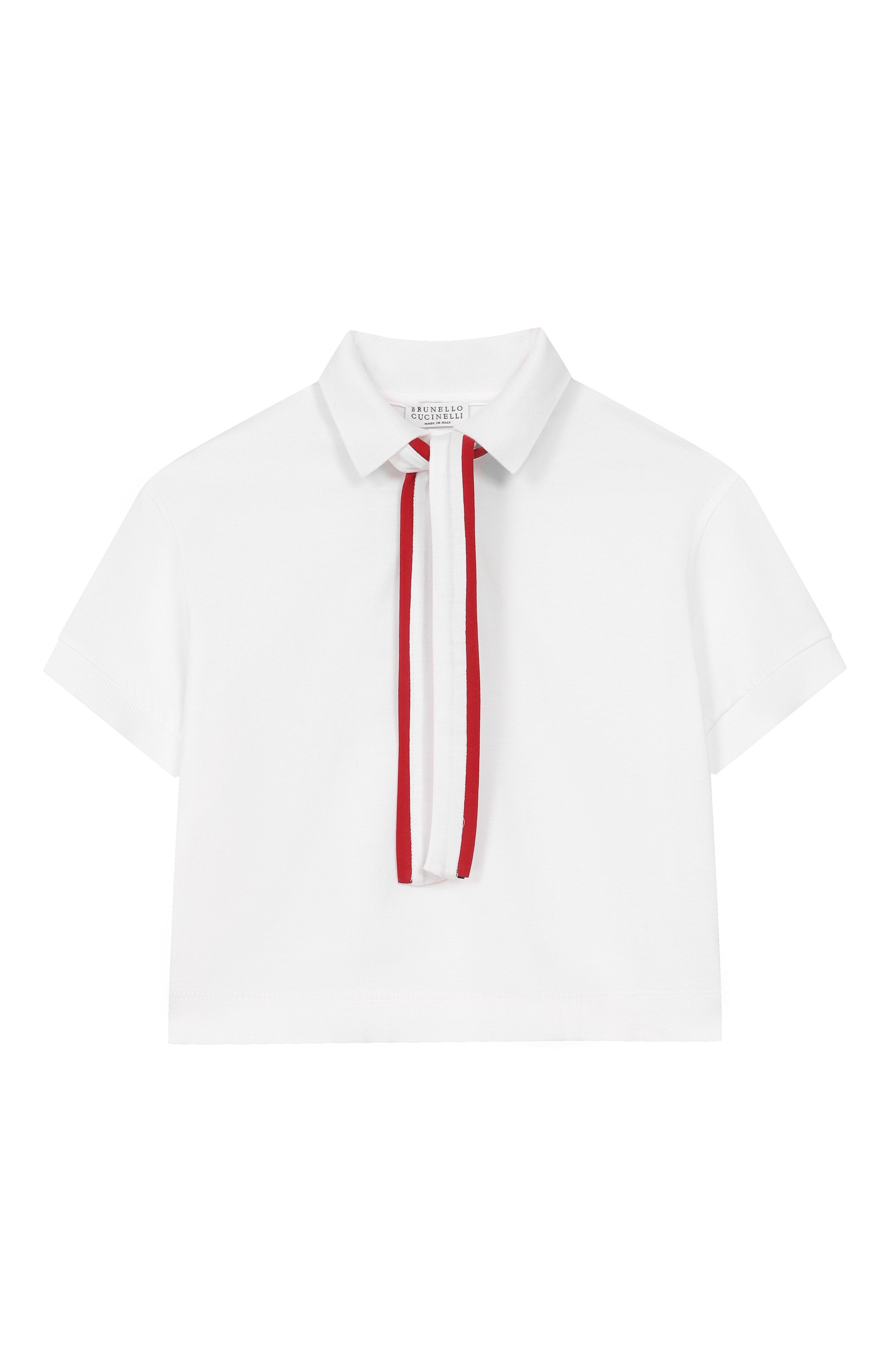 Хлопковое поло BRUNELLO CUCINELLI белого цвета по цене 38550 руб., арт. B0T81T490A, фото 1 Хлопковое поло BRUNELLO CUCINELLI, арт. B0T81T490A, фото 1