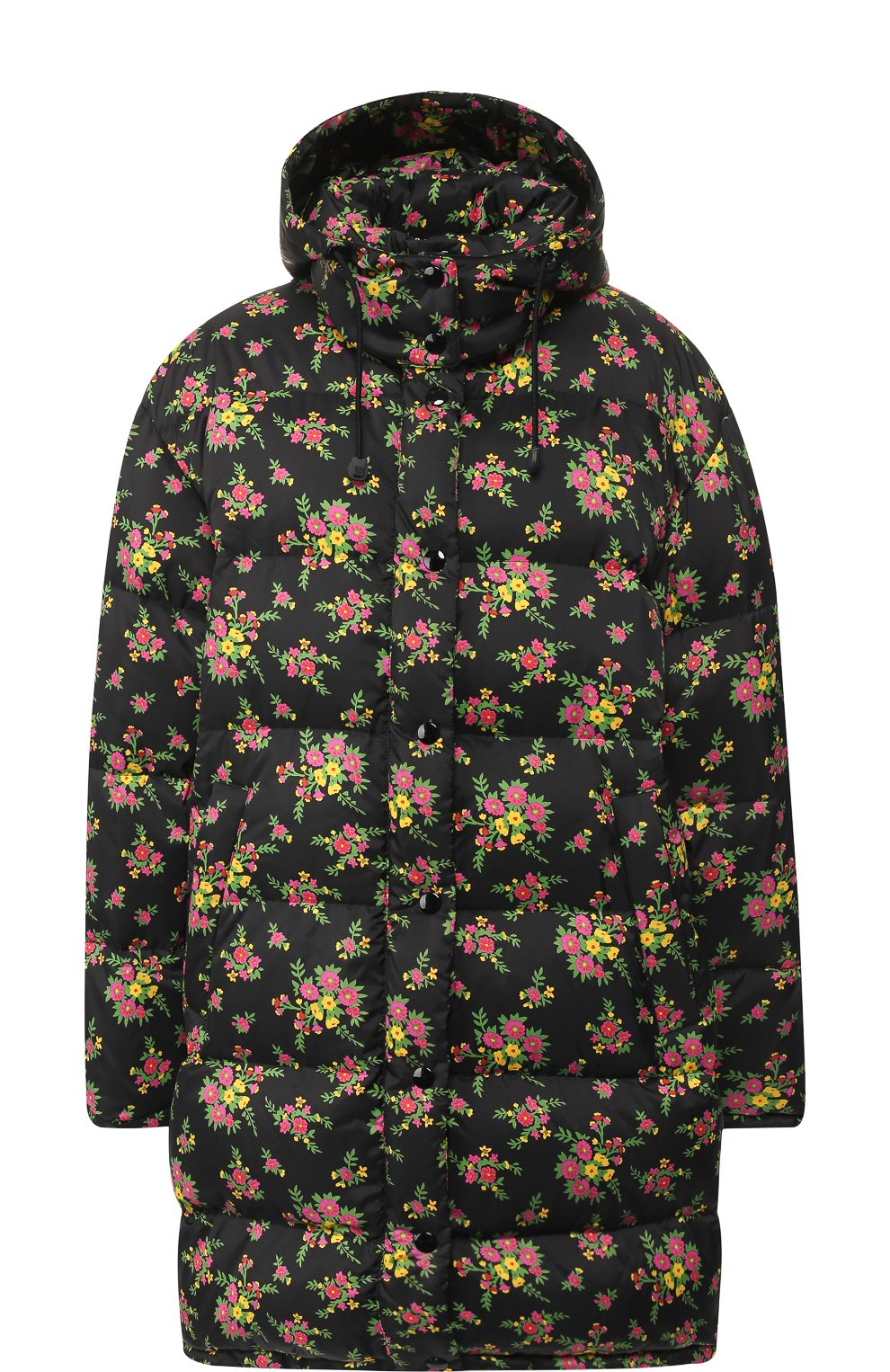 Пуховик с принтом и воротником-стойкой GUCCI черного цвета по цене 213500 руб., арт. 517567/ZLK20, фото 1 Пуховик с принтом и воротником-стойкой GUCCI, арт. 517567/ZLK20, фото 1