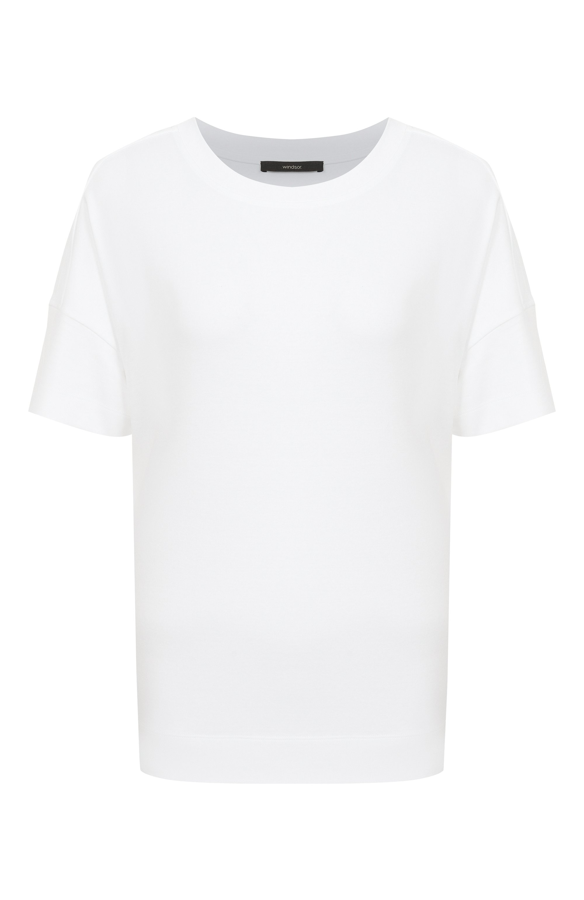 Хлопковая футболка WINDSOR белого цвета по цене 16800 руб., арт. 52 DT714 10012442, фото 1 Хлопковая футболка WINDSOR, арт. 52 DT714 10012442, фото 1
