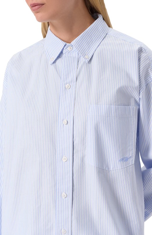 Хлопковая рубашка alexanderwang.t 4WC2251013 Голубой  4WC2251013 Фото 5