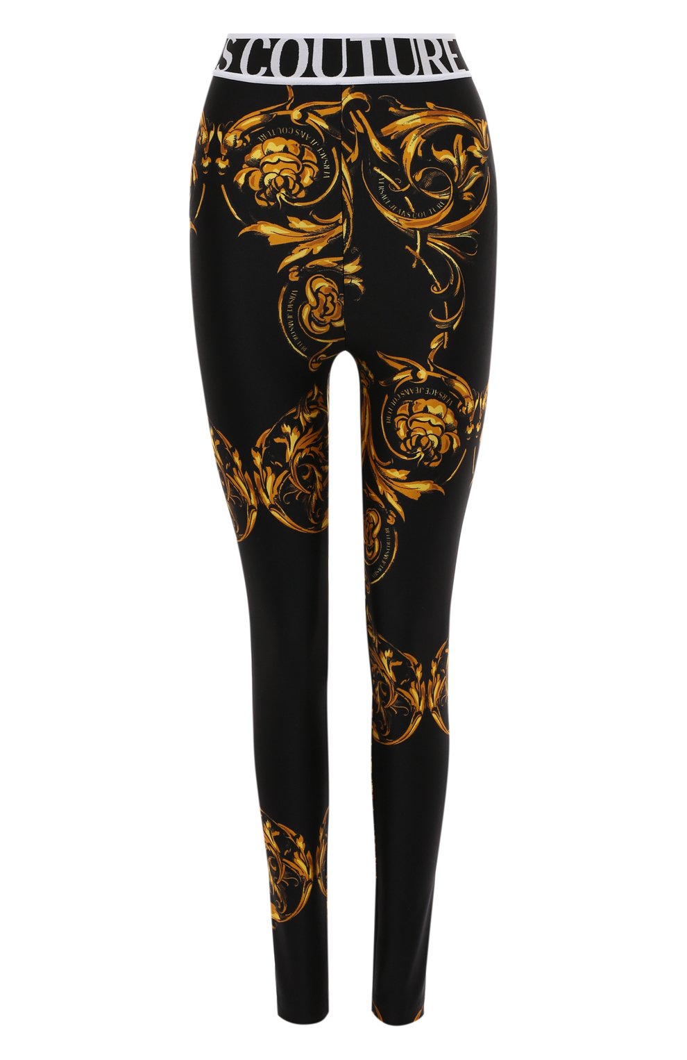 Легинсы VERSACE JEANS COUTURE, арт. 72HAC101-72DP101 LYCRA PRINT GARLAND BLACK/G0LD/JS, фото 1