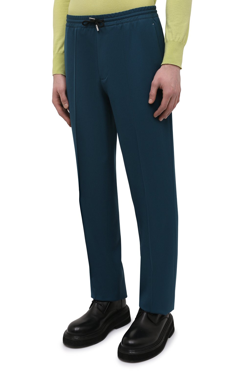 Шерстяные брюки BERLUTI бирюзового цвета по цене 118000 руб., арт. R19TTU71-003, фото 3 Шерстяные брюки BERLUTI, арт. R19TTU71-003, фото 3