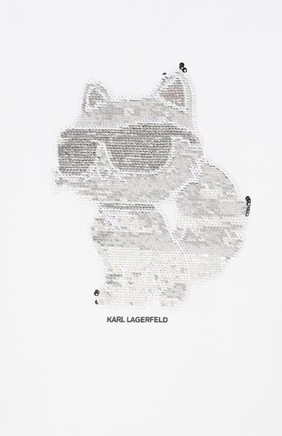 Хлопковая футболка KARL LAGERFELD KIDS белого цвета по цене 13360 руб., арт. Z31153, фото 3 Хлопковая футболка KARL LAGERFELD KIDS, арт. Z31153, фото 3