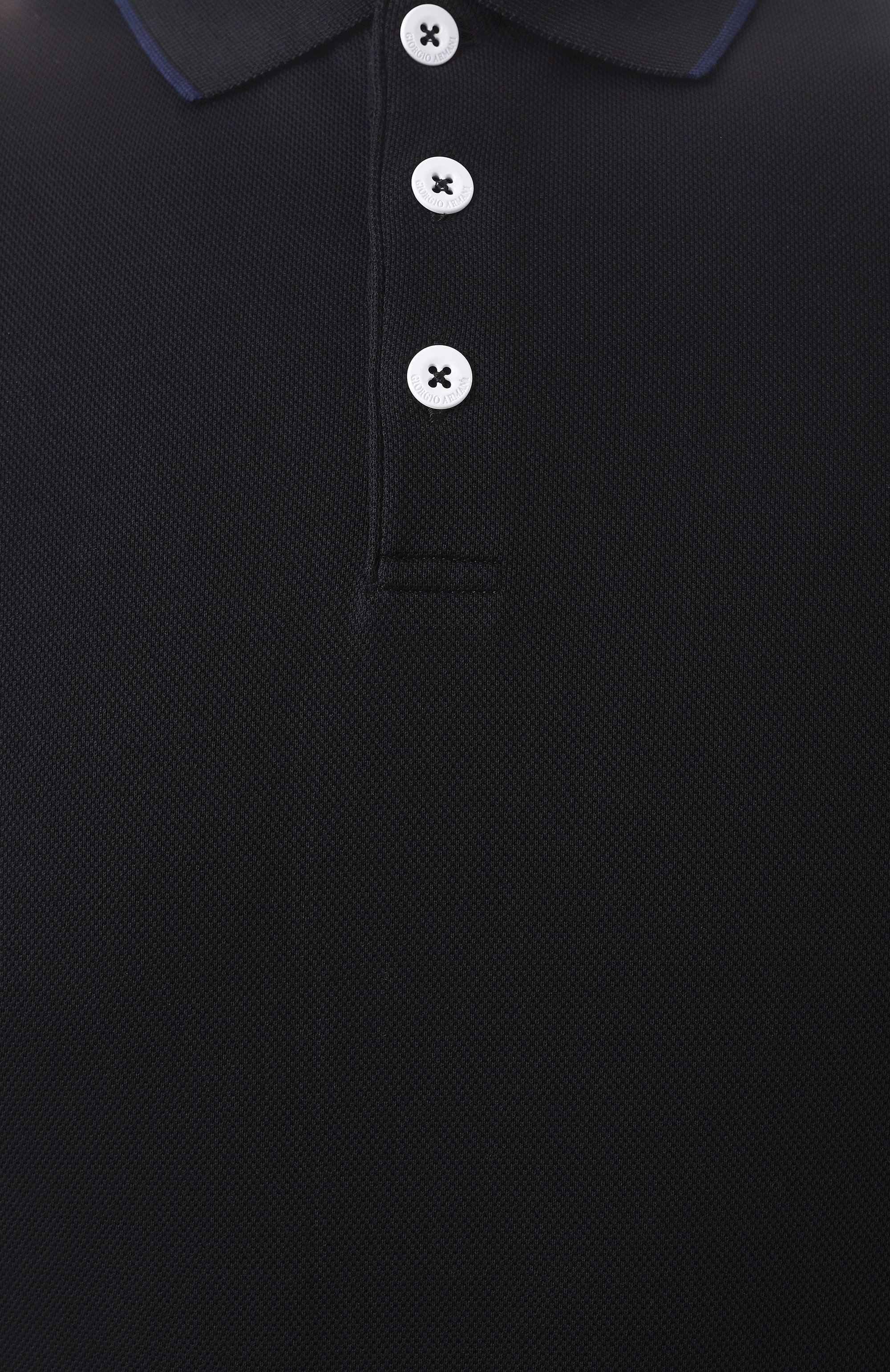 Хлопковое поло GIORGIO ARMANI черного цвета по цене 49500 руб., арт. 3KSF75/SJMZZ, фото 6 Хлопковое поло GIORGIO ARMANI, арт. 3KSF75/SJMZZ, фото 6