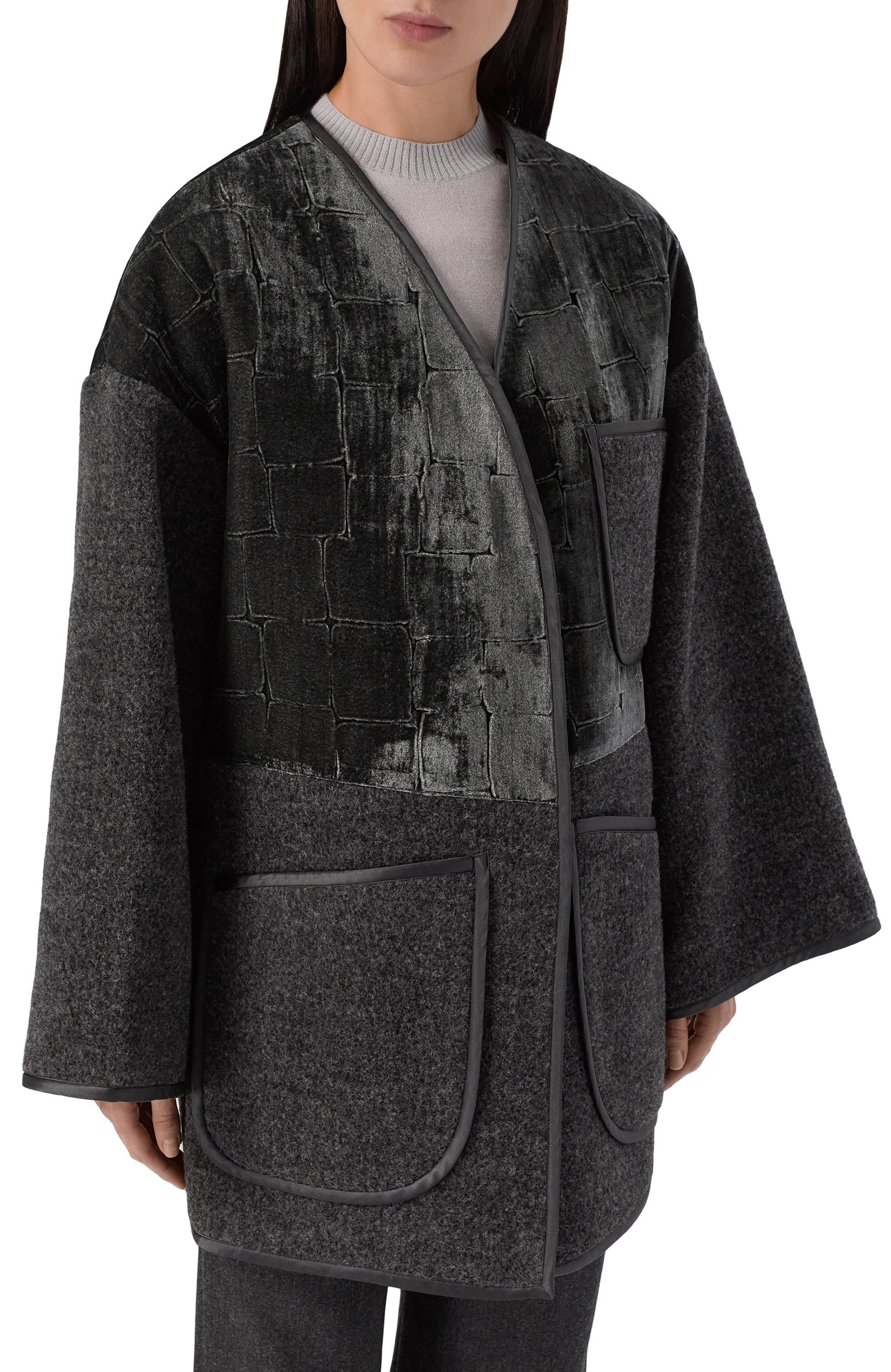 Шерстяное пальто GIORGIO ARMANI темно-серого цвета по цене 644500 руб., арт. GW003443/AF29670, фото 6 Шерстяное пальто GIORGIO ARMANI, арт. GW003443/AF29670, фото 6