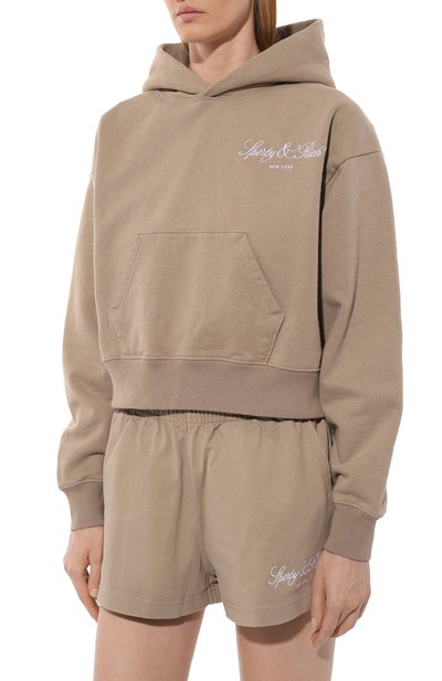 Хлопковое худи SPORTY AND RICH бежевого цвета по цене 20600 руб., арт. ST074516232GY15, фото 3 Хлопковое худи SPORTY AND RICH, арт. ST074516232GY15, фото 3
