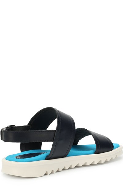 Кожаные сандалии EMPORIO ARMANI темно-синего цвета по цене 20900 руб., арт. 405544/8P059/35-40, фото 3 Кожаные сандалии EMPORIO ARMANI, арт. 405544/8P059/35-40, фото 3