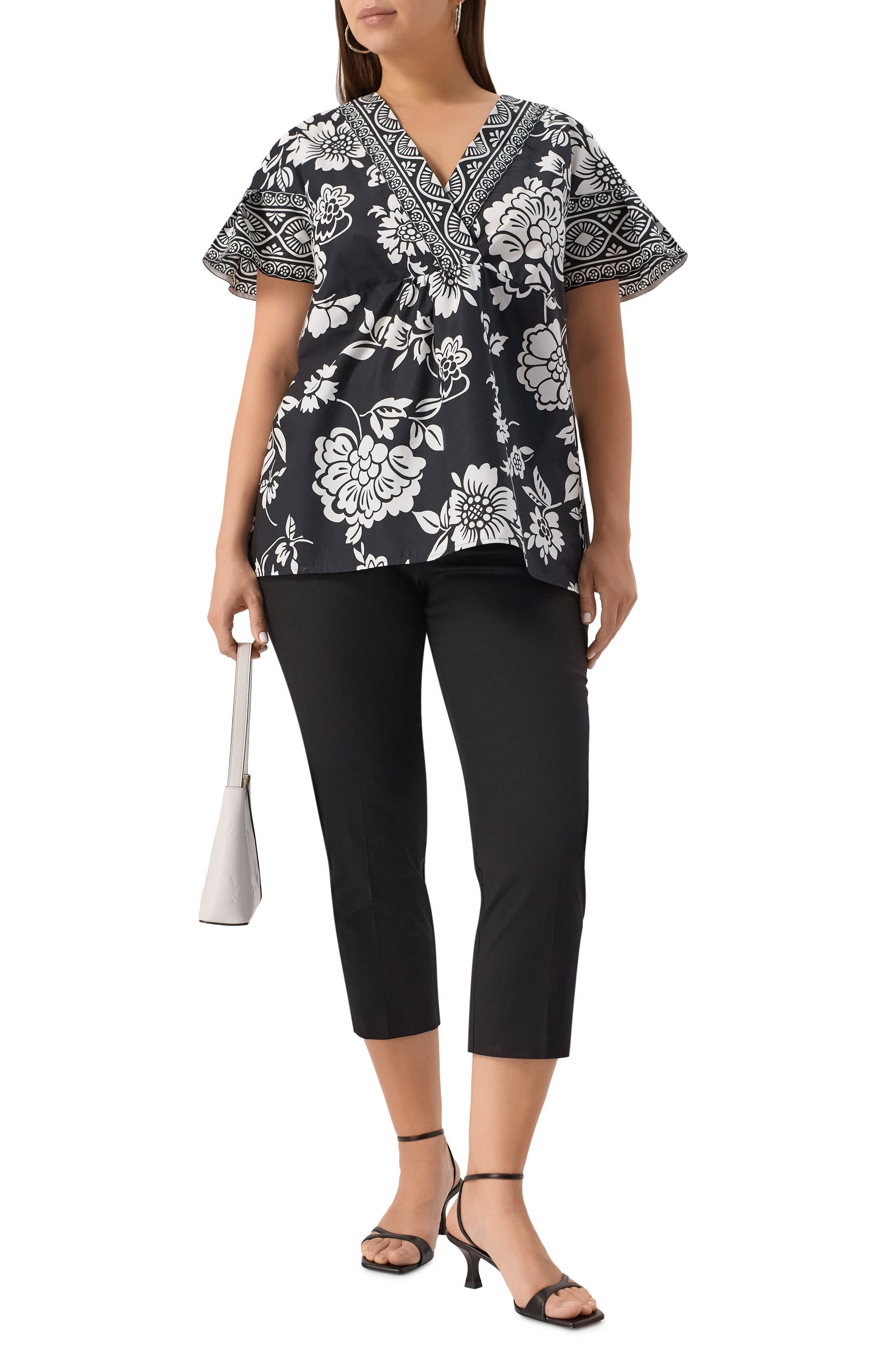 Хлопковые брюки PERSONA BY MARINA RINALDI черного цвета по цене 15200 руб., арт. VERVE, фото 2 Хлопковые брюки PERSONA BY MARINA RINALDI, арт. VERVE, фото 2