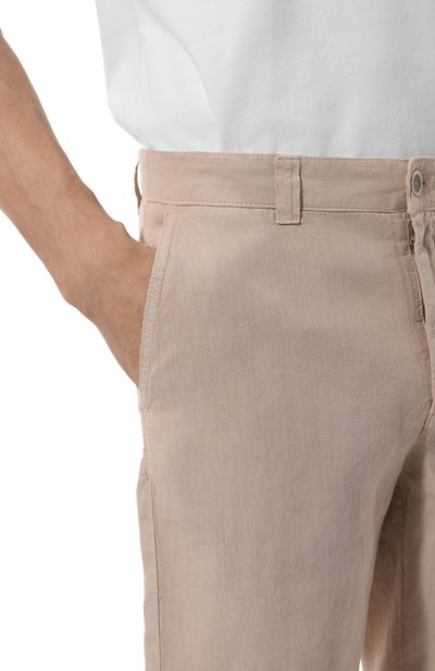 Льняные шорты 120% LINO бежевого цвета по цене 26350 руб., арт. 32ALIM2137/0253/000, фото 5 Льняные шорты 120% LINO, арт. 32ALIM2137/0253/000, фото 5