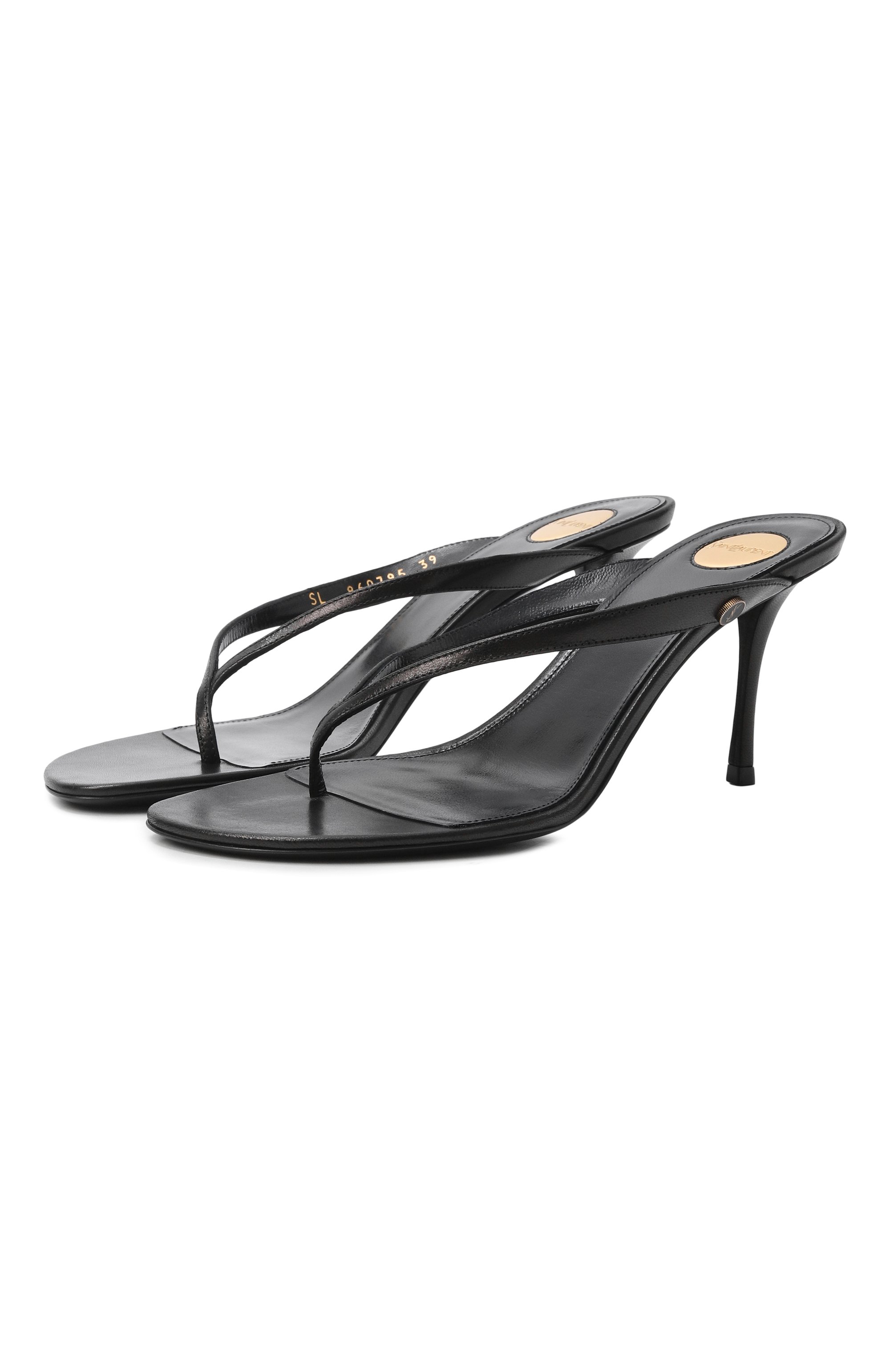 Кожаные мюли sue 75 SAINT LAURENT черного цвета по цене 134500 руб., арт. 860795/AAF2R, фото 1 Кожаные мюли sue 75 SAINT LAURENT, арт. 860795/AAF2R, фото 1