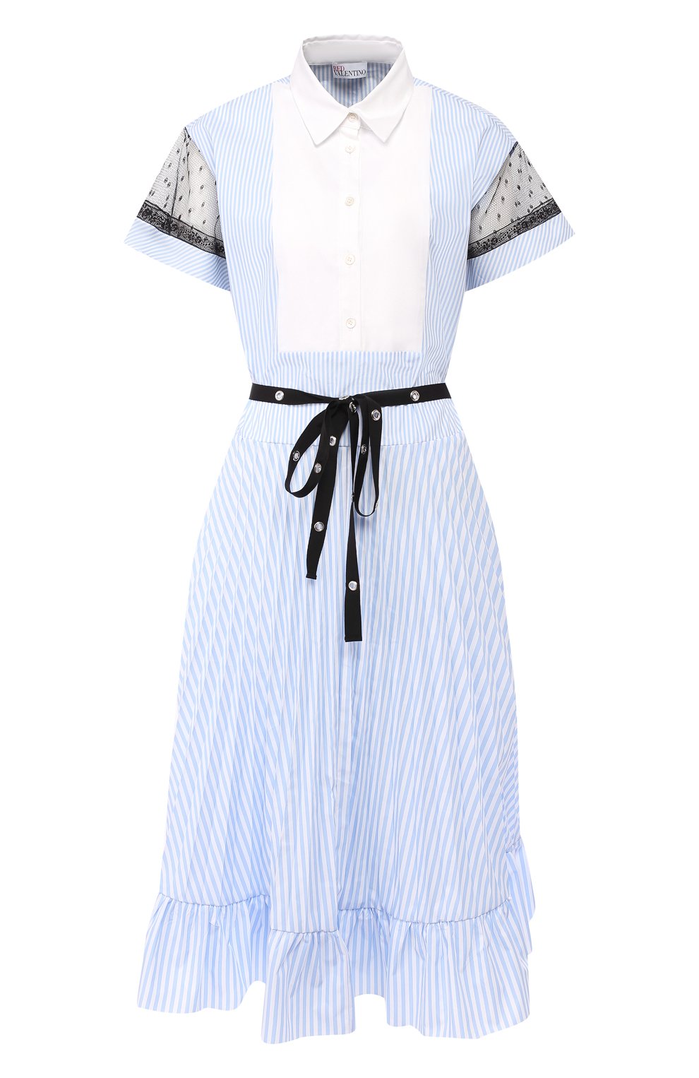 Платье-миди REDVALENTINO голубого цвета по цене 69950 руб., арт. RR0VAC10/BIU, фото 1 Платье-миди REDVALENTINO, арт. RR0VAC10/BIU, фото 1