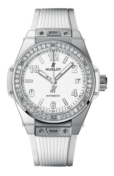 Женские часы big bang one click steel white diamonds HUBLOT, арт. 465.SE.2010.RW.1204