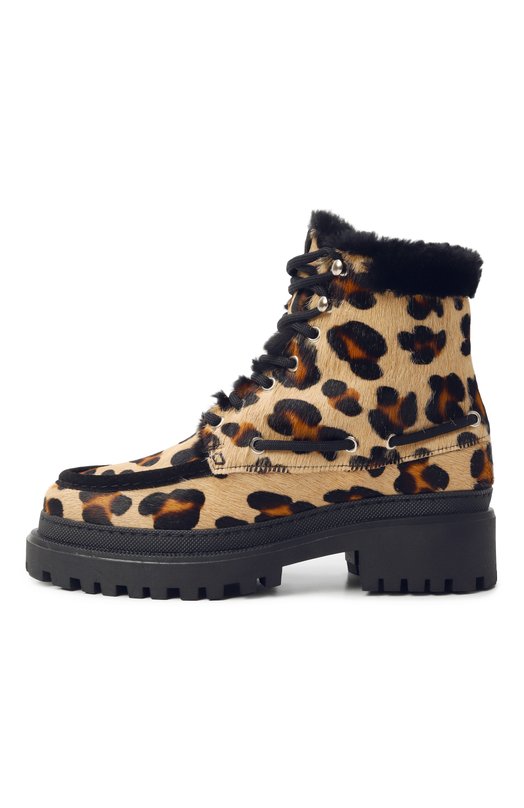 Кожаные ботинки Yves Salomon 26WAC325XXMRSC Леопардовый  26WAC325XXMRSC Фото 4