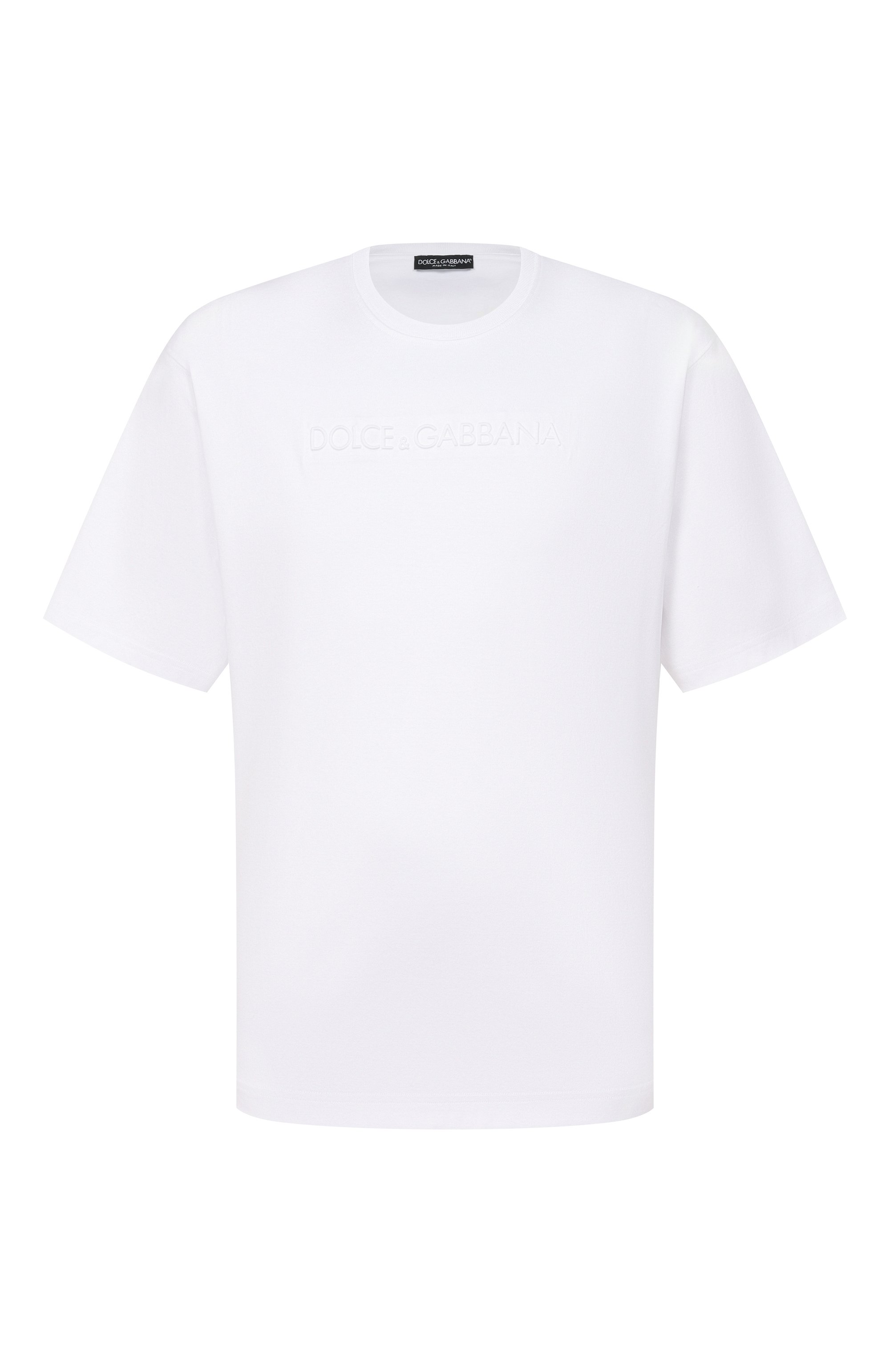 Хлопковая футболка DOLCE & GABBANA белого цвета по цене 65300 руб., арт. G8PN9Z/HU7H8, фото 1 Хлопковая футболка DOLCE & GABBANA, арт. G8PN9Z/HU7H8, фото 1