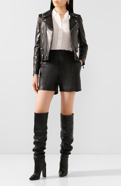 Кожаные шорты SAINT LAURENT, арт. 622197/YC2ZZ, фото 2