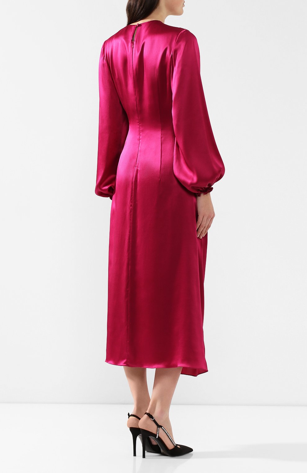 Шелковое платье JM STUDIO фуксия цвета по цене 50950 руб., арт. FW192002, фото 4 Шелковое платье JM STUDIO, арт. FW192002, фото 4