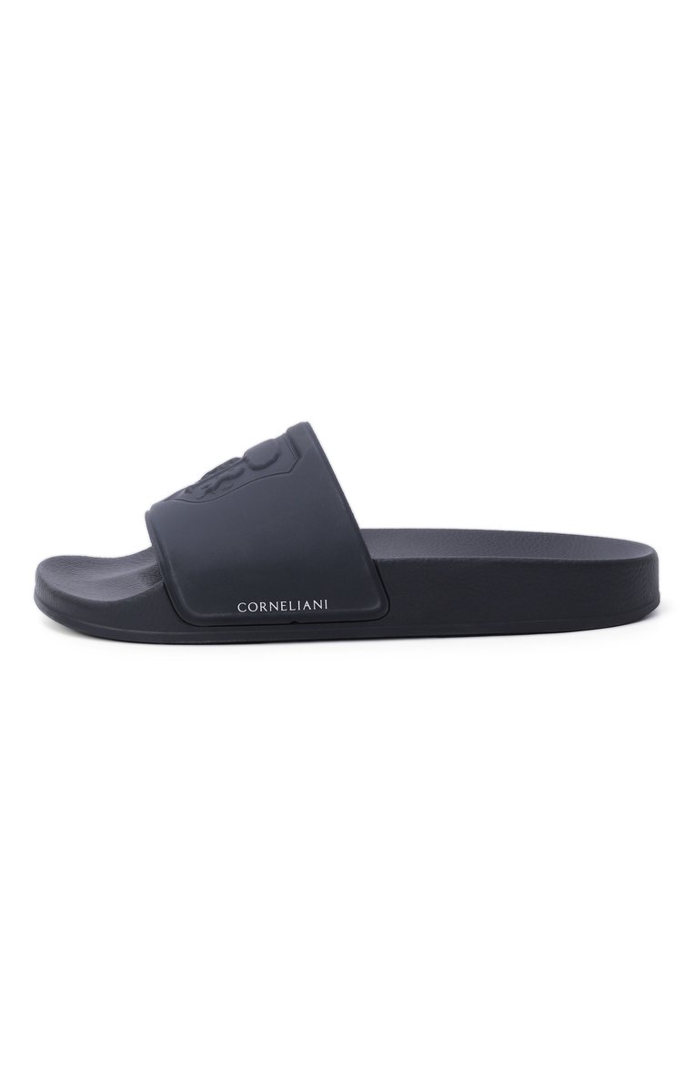 Мужские шлепанцы CORNELIANI темно-синего цвета, арт. 25TM88-2520961 | Фото 4 (Нос: Не проставлено; Материал внутренний: Текстиль; Материал внешний: Резина, Пластик)